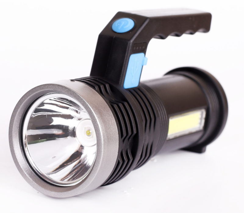 Ultraflash фонарь ручной LED53765 (акк.4V 1.2Ah) 1св/д(300lm) +COB (240lm) 4 реж. пластик, micro-USB